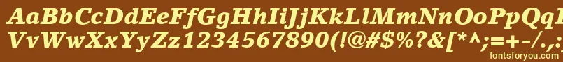 LinoLetterLtBlackItalic Font – Yellow Fonts on Brown Background