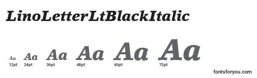 Размеры шрифта LinoLetterLtBlackItalic