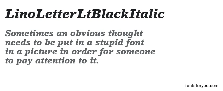 LinoLetterLtBlackItalic Font