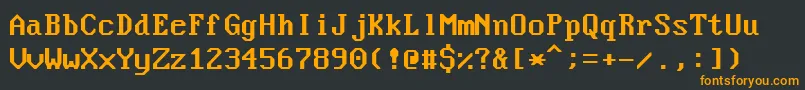 フォントNouveauIbm – 黒い背景にオレンジの文字