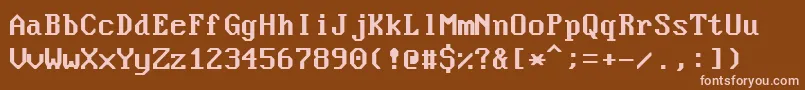 フォントNouveauIbm – 茶色の背景にピンクのフォント