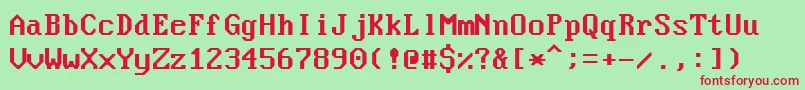 フォントNouveauIbm – 赤い文字の緑の背景