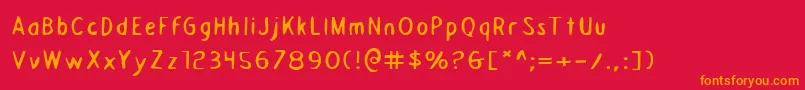 DraftingTableExpanded Font – Orange Fonts on Red Background