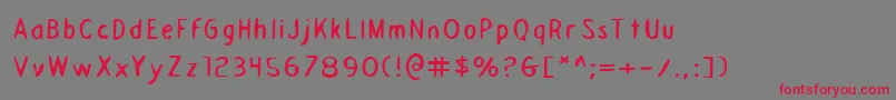 フォントDraftingTableExpanded – 赤い文字の灰色の背景