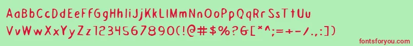 DraftingTableExpanded Font – Red Fonts on Green Background