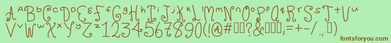 Chuckles Font – Brown Fonts on Green Background