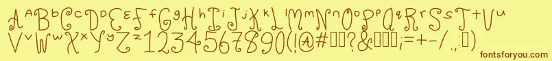 Chuckles Font – Brown Fonts on Yellow Background