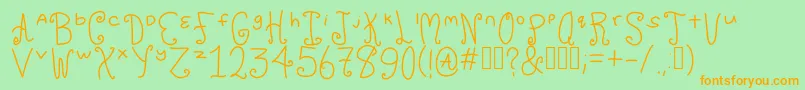 Chuckles Font – Orange Fonts on Green Background