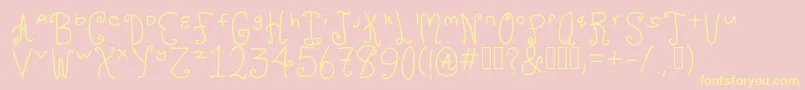 Chuckles Font – Yellow Fonts on Pink Background