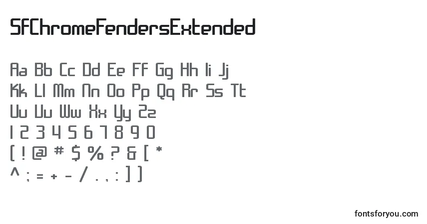 Шрифт SfChromeFendersExtended – алфавит, цифры, специальные символы