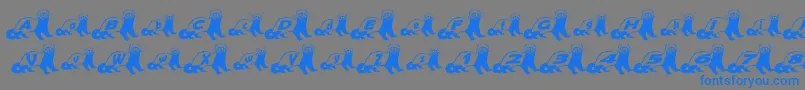 FerretBodyNormal-Schriftart – Blaue Schriften auf grauem Hintergrund