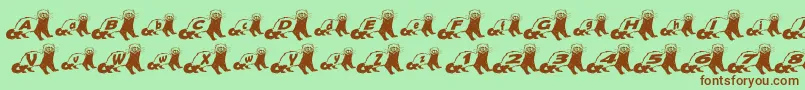 Fonte FerretBodyNormal – fontes marrons em um fundo verde