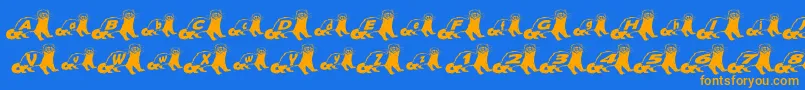 FerretBodyNormal Font – Orange Fonts on Blue Background