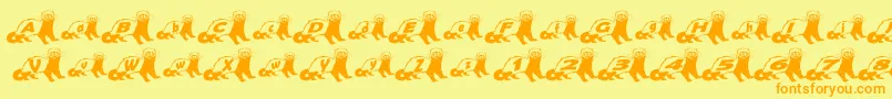 FerretBodyNormal Font – Orange Fonts on Yellow Background