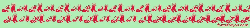 フォントFerretBodyNormal – 赤い文字の緑の背景