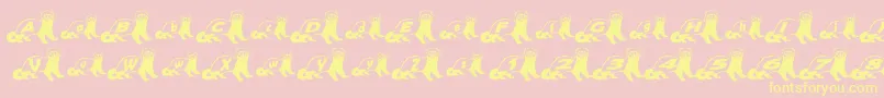 FerretBodyNormal-Schriftart – Gelbe Schriften auf rosa Hintergrund
