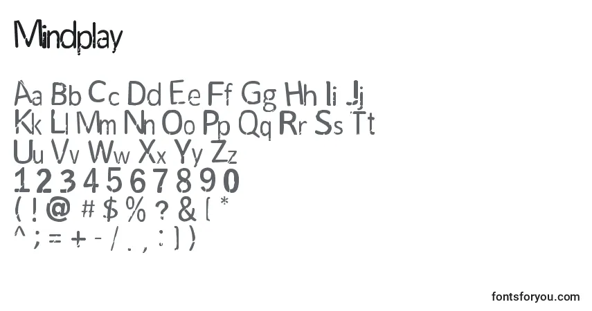 Czcionka Mindplay – alfabet, cyfry, specjalne znaki