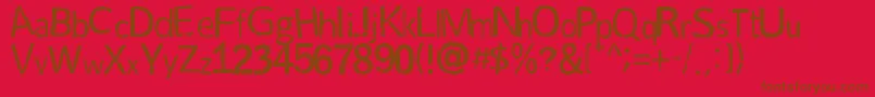 Mindplay-Schriftart – Braune Schriften auf rotem Hintergrund