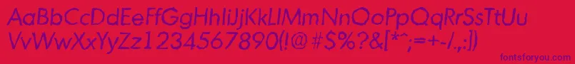 MontrealrandomItalic Font – Purple Fonts on Red Background