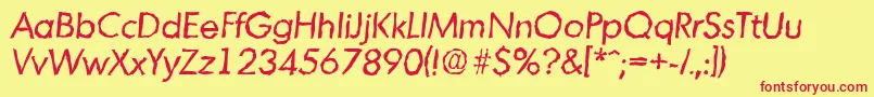 MontrealrandomItalic Font – Red Fonts on Yellow Background