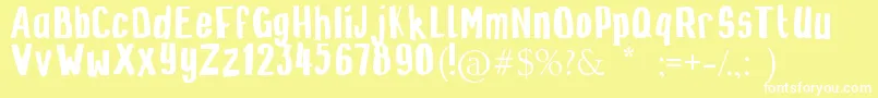 Zinzozo Font – White Fonts on Yellow Background