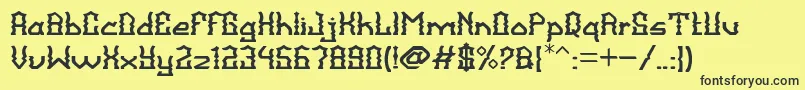 フォントBalangkartaFont – 黒い文字の黄色い背景