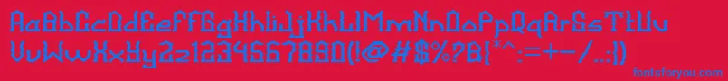 BalangkartaFont Font – Blue Fonts on Red Background