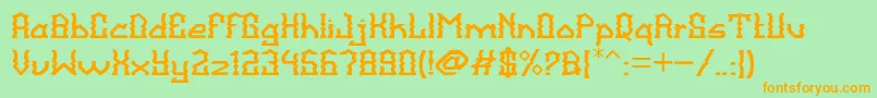 BalangkartaFont Font – Orange Fonts on Green Background