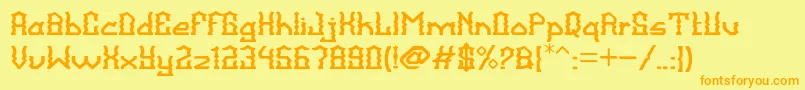 BalangkartaFont Font – Orange Fonts on Yellow Background