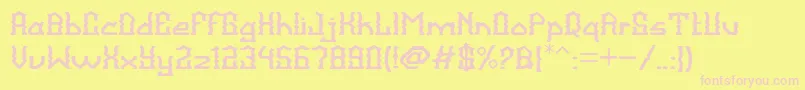 BalangkartaFont-Schriftart – Rosa Schriften auf gelbem Hintergrund