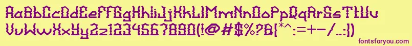 BalangkartaFont Font – Purple Fonts on Yellow Background