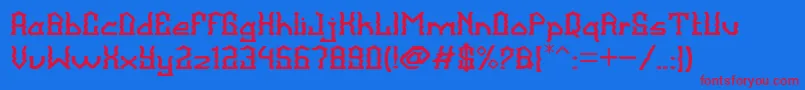 フォントBalangkartaFont – 赤い文字の青い背景