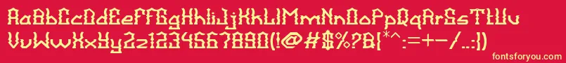BalangkartaFont Font – Yellow Fonts on Red Background
