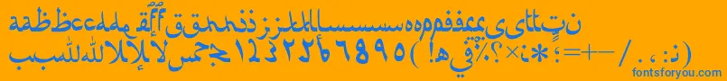 Afarat Font – Blue Fonts on Orange Background