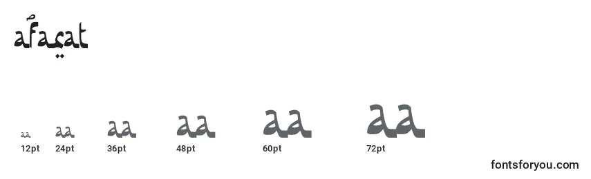 Размеры шрифта Afarat