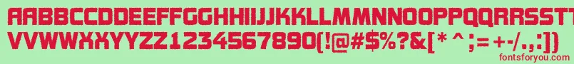 AConceptotitulrough Font – Red Fonts on Green Background