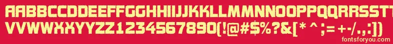 AConceptotitulrough Font – Yellow Fonts on Red Background