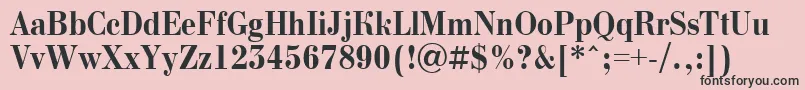 BodoninovanrBold-fontti – mustat fontit vaaleanpunaisella taustalla