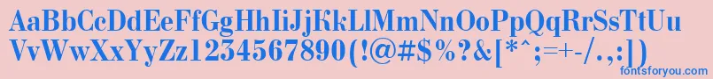 BodoninovanrBold-fontti – siniset fontit vaaleanpunaisella taustalla