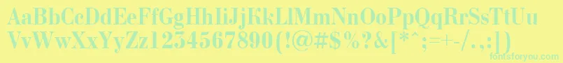 Шрифт BodoninovanrBold – зелёные шрифты на жёлтом фоне
