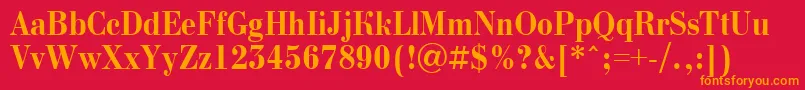 BodoninovanrBold Font – Orange Fonts on Red Background