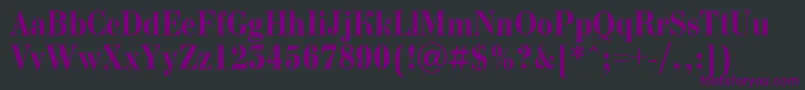 BodoninovanrBold-fontti – violetit fontit mustalla taustalla