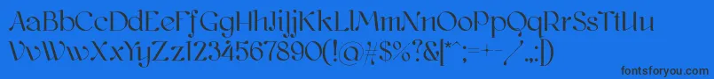 Kawoszeh-Schriftart – Schwarze Schriften auf blauem Hintergrund