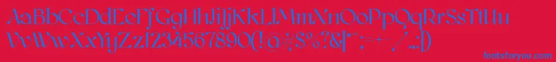 Kawoszeh Font – Blue Fonts on Red Background