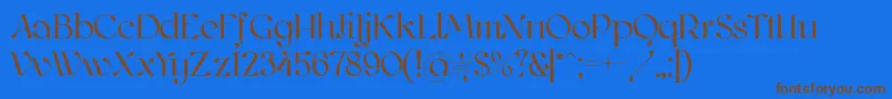 Kawoszeh Font – Brown Fonts on Blue Background