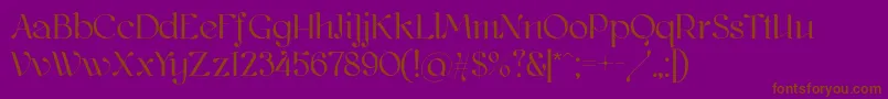 Kawoszeh-Schriftart – Braune Schriften auf violettem Hintergrund