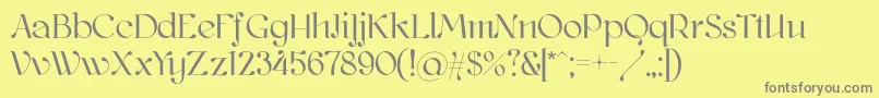 Kawoszeh-Schriftart – Graue Schriften auf gelbem Hintergrund