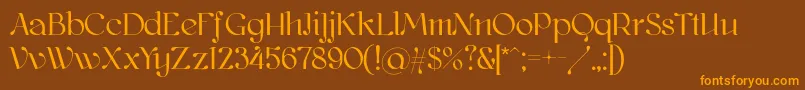 Kawoszeh-Schriftart – Orangefarbene Schriften auf braunem Hintergrund