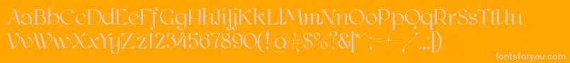 Kawoszeh Font – Pink Fonts on Orange Background