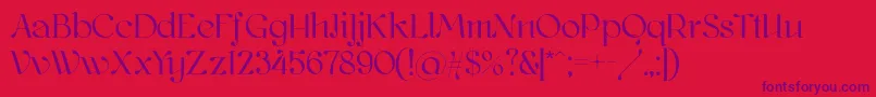 Kawoszeh-Schriftart – Violette Schriften auf rotem Hintergrund